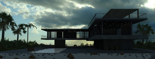 Cinema 4D-Kurs - Ergebnisse aus dem Cinema 4D-Kurs - Aussenraumvisualisierung - Ergebnis aus dem Einf�hrungskurs Architekturvisualisierung mit Cinema 4D 